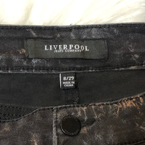 LIVERPOOL Black Metallic Tie Dye High Rise Skinny Jeans Size 29 - Picture 10 of 15